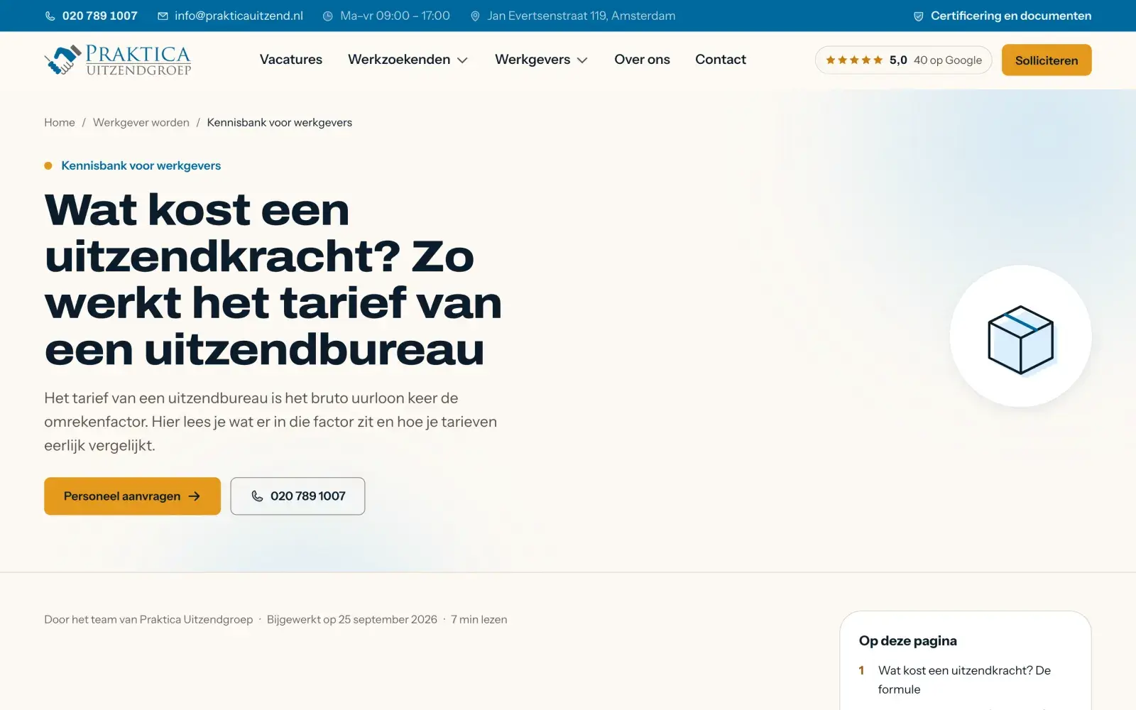 De gids Wat kost een uitzendkracht in de kennisbank voor werkgevers